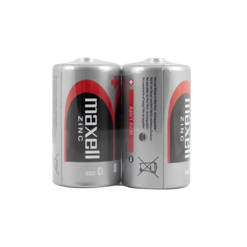 Maxell R20 D Torcia Zinco-Manganese - Shrink da 2 | Delmax