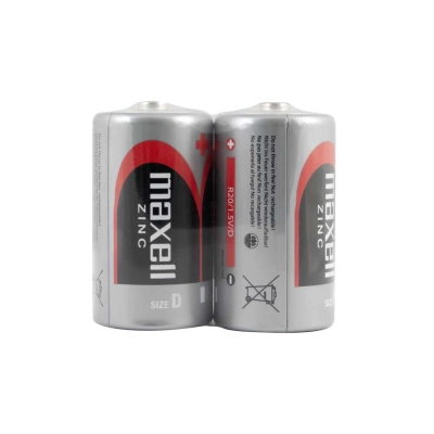 Maxell R20 D Torcia Zinco-Manganese - Shrink da 2 | Delmax