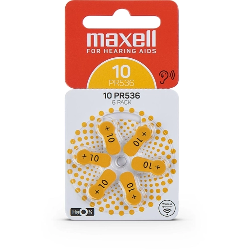 Maxell 10 PR70 / PR536 Zinco-Aria - Blister da 6 | Delmax