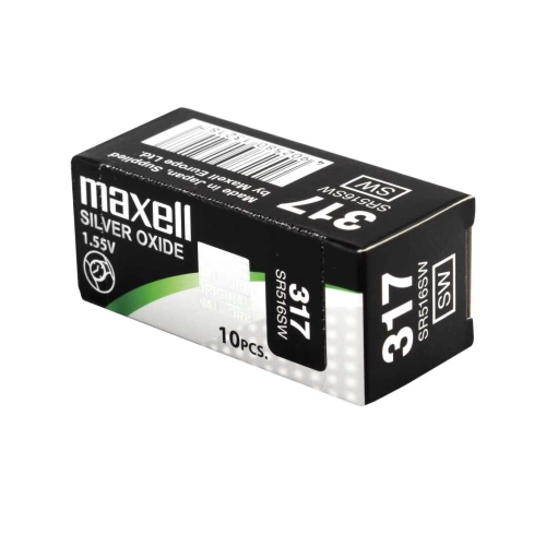 Batterie Maxell 317 SR516SW ossido d’argento 10 pezzi