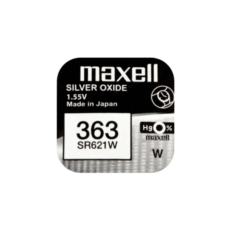 Batterie Maxell 363 SR621W all’ossido d’argento da 1,55 V