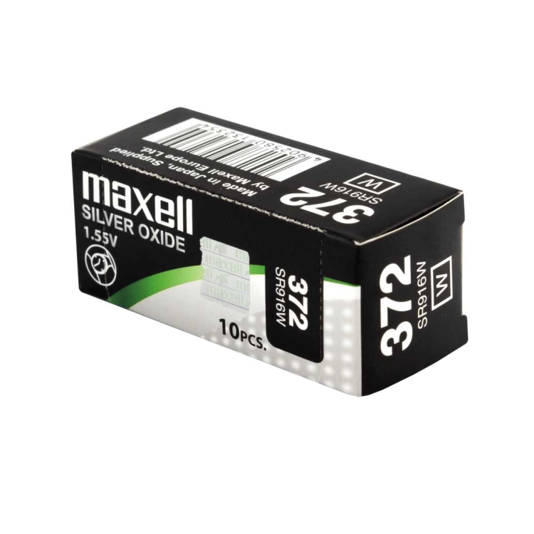 Batterie Maxell 372 SR916W all’ossido d’argento da 1,55 V