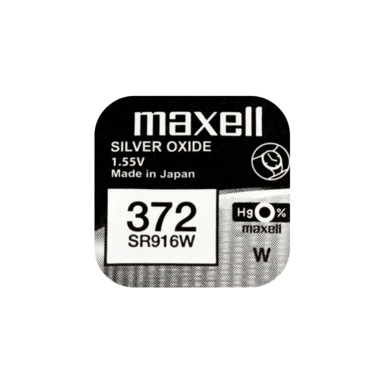 Batterie Maxell 372 SR916W all’ossido d’argento da 1,55 V