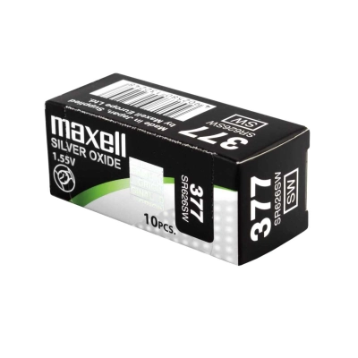 Scatola da 10 batterie Maxell 377 SR626SW all’ossido d’argento da 1,55 V
