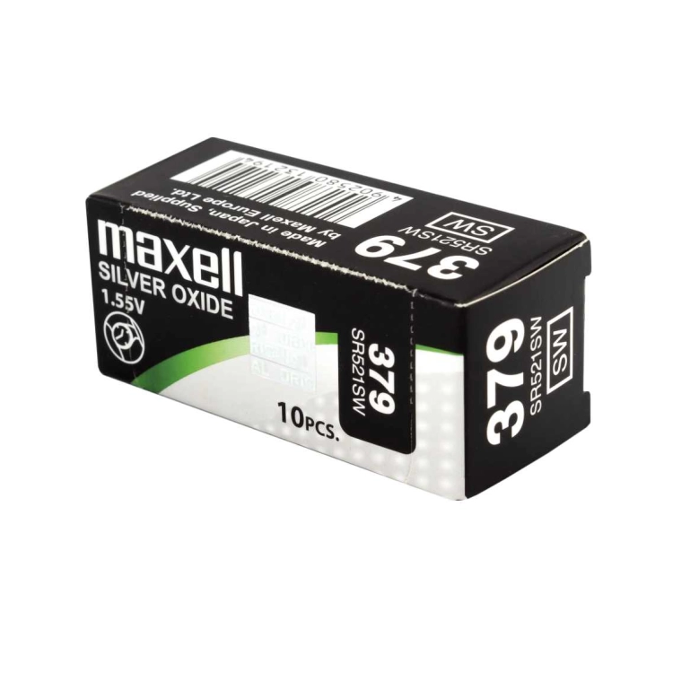 Batterie Maxell 379 SR521SW all’ossido d’argento da 1,55 V