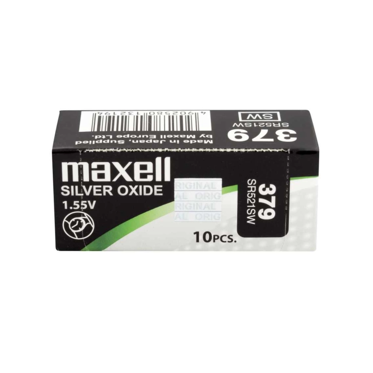 Batterie Maxell 379 SR521SW all’ossido d’argento da 1,55 V