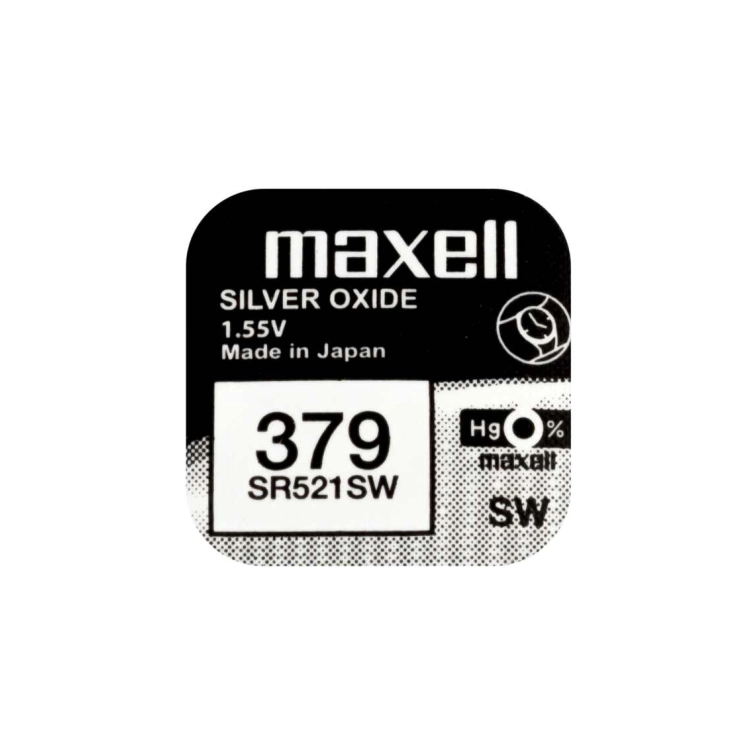 Batterie Maxell 379 SR521SW all’ossido d’argento da 1,55 V