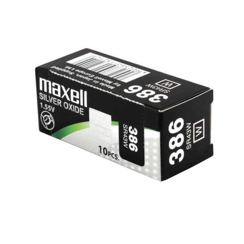 Batterie Maxell 386 SR43W all’ossido d’argento da 1,55 V
