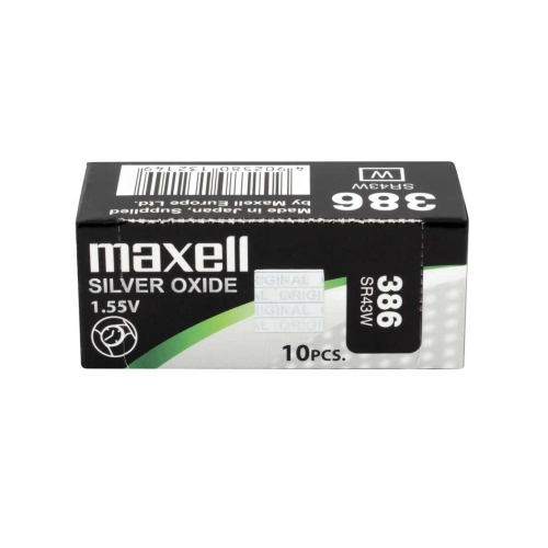Batterie Maxell 386 SR43W all’ossido d’argento da 1,55 V 2