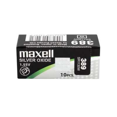 Batterie Maxell 389 SR1130W all’ossido d’argento da 1,55 V
