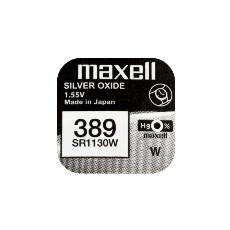 Batterie Maxell 389 SR1130W all’ossido d’argento da 1,55 V