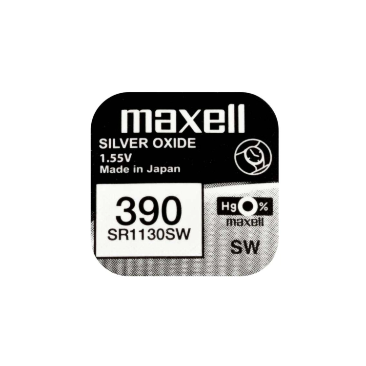 Batterie Maxell 390 SR1130SW all’ossido d’argento da 1,55 V