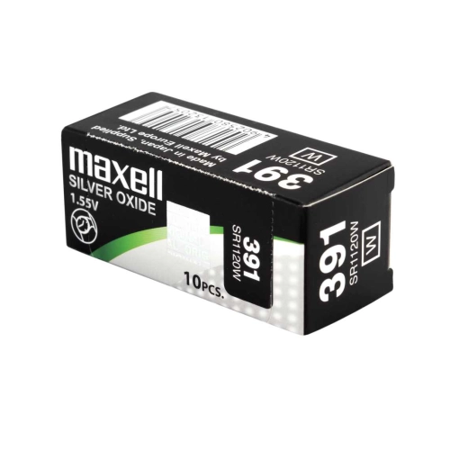 Batterie Maxell 391 SR1120W all’ossido d’argento da 1,55 V