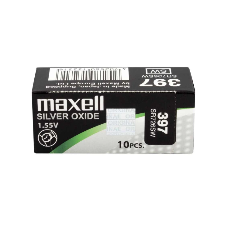 Batterie Maxell 397 SR726SW all’ossido d’argento da 1,55 V