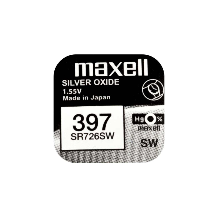 Batterie Maxell 397 SR726SW all’ossido d’argento da 1,55 V