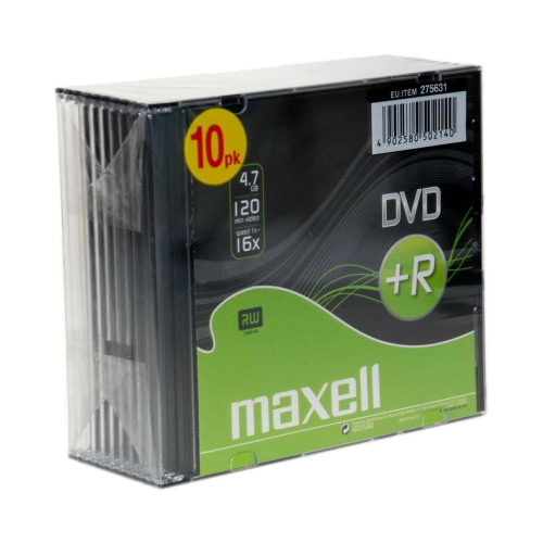 DVD+R 47 16X 10PK 5MM D/V S O2O 2