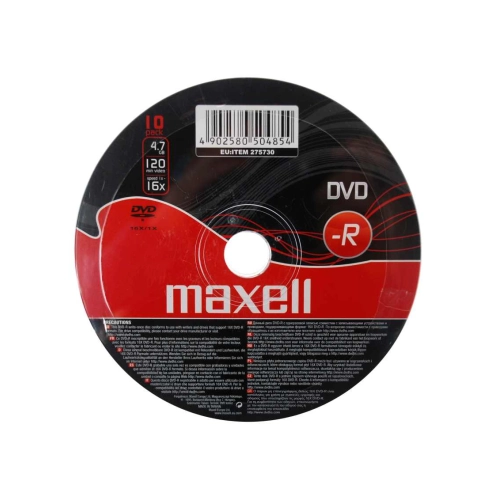 DVD-R 47 16X 10 SHRINK 20PK CARTON O2O 2