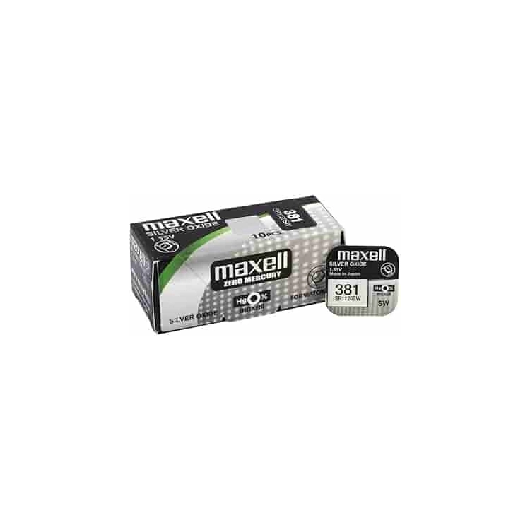 Confezione Maxell 381 SR1120SW con batterie in blister singoli