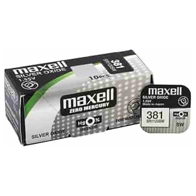 Confezione Maxell 381 SR1120SW con batterie in blister singoli