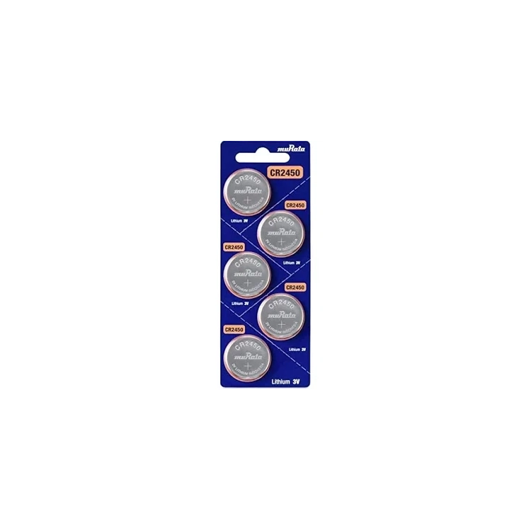 Batteria Murata CR2450 Litio 3V - Blister 5 pezzi
