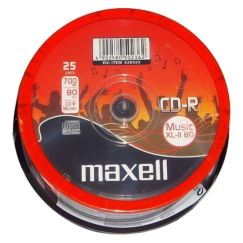 Maxell CD-R Music Audio 80 Min 700 MB spindle 25 CD 628529 2