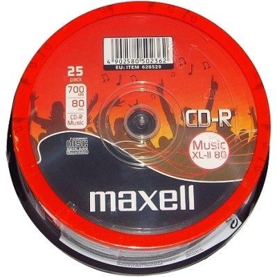 Maxell CD-R Music Audio registrabili 80 minuti 700 MB 25 pezzi