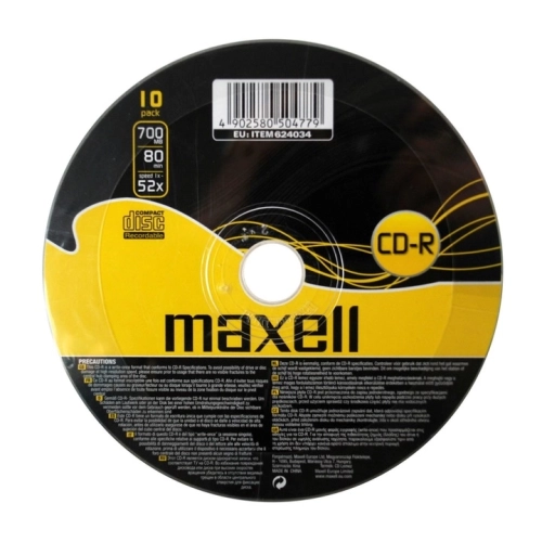 Maxell CD-R 700MB 80 min 52x confezione 10 pezzi 624034 2