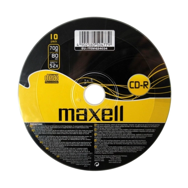 CD-R Maxell 624034 700MB 80 minuti velocità 52x
