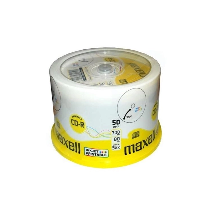 Confezione Maxell CD-R 80 Printable 50 dischi stampabili – 624006