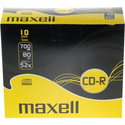 Maxell CD-R 80 10 CD Slim Jewel Case 700MB 52x 624003