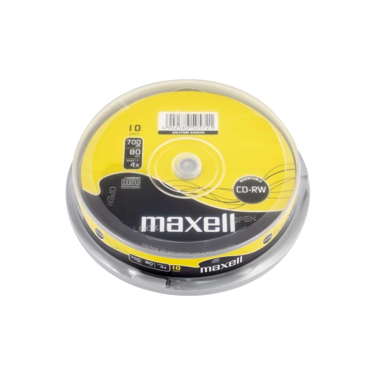 CD-RW Maxell 624039 700MB 80 minuti 4x Spindle 10 CD