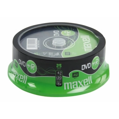 Maxell DVD+R 4,7 GB 16x – Confezione Spindle da 25 DVD