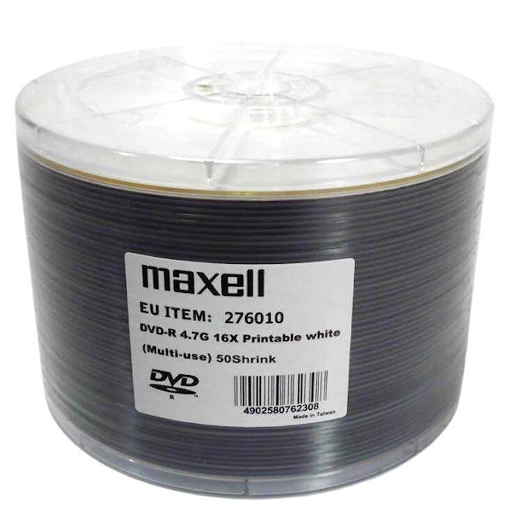 Maxell DVD-R 4,7 GB 16x Printable White – Confezione Shrink da 50 DVD