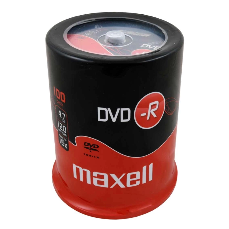 Maxell DVD-R 4,7 GB 16x – Confezione Spindle da 100 DVD