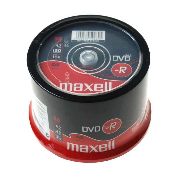 Maxell DVD-R 4,7 GB 16x – Confezione Spindle da 50 DVD