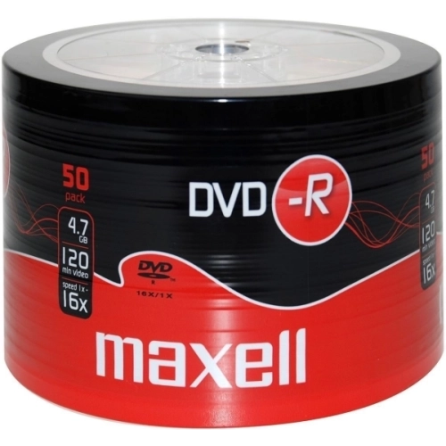 Maxell DVD-R 4,7 GB 16x – Confezione Shrink da 50 DVD