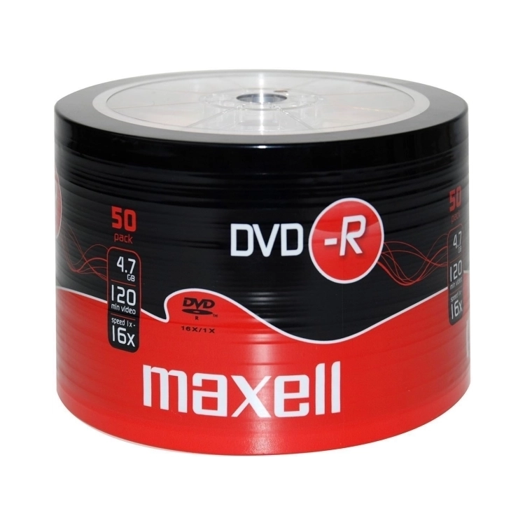 Maxell DVD-R 4,7 GB 16x – Confezione Shrink da 50 DVD