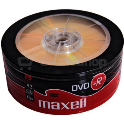 Maxell DVD-R 4,7 GB 16x – Dettaglio confezione Shrink da 25 DVD