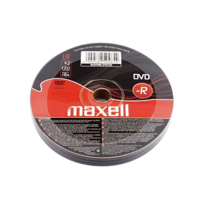 Maxell DVD-R 4,7 GB 16x – Confezione Shrink da 10 DVD