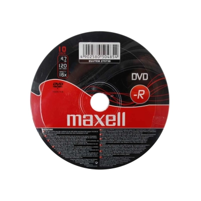 Maxell DVD-R 4,7 GB 16x – Dettaglio confezione Shrink da 10 DVD