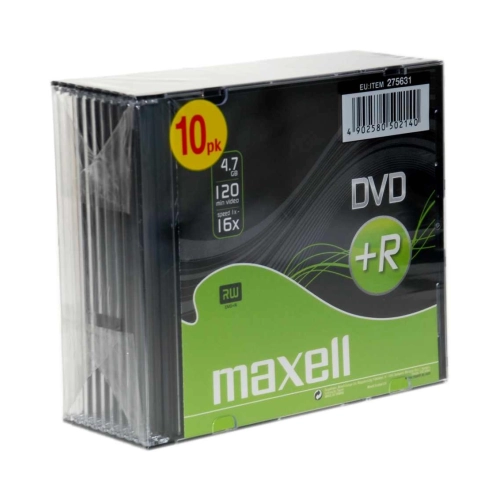 Maxell DVD+R 4,7 GB 16x – Confezione Jewel Case da 10 DVD 2
