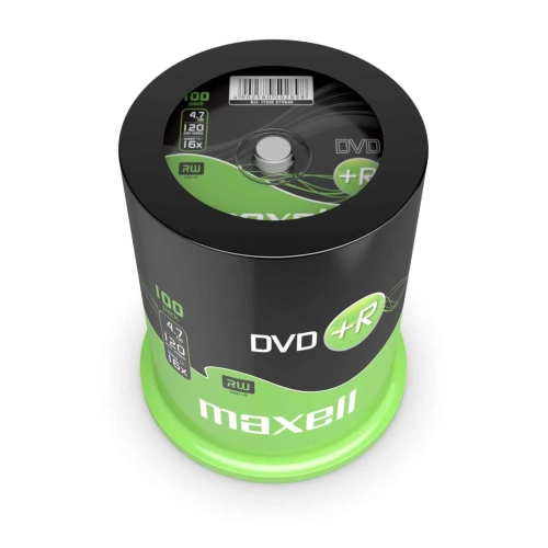 Maxell DVD+R 4,7 GB 16x – Confezione Spindle da 100 DVD