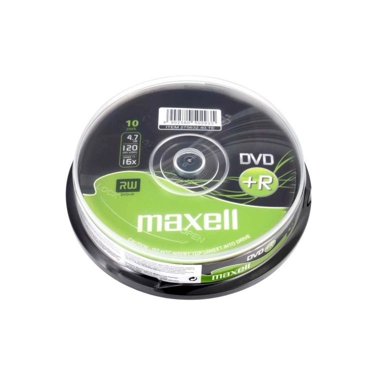 Maxell DVD+R 4,7 GB 16x – Confezione Spindle da 10 DVD