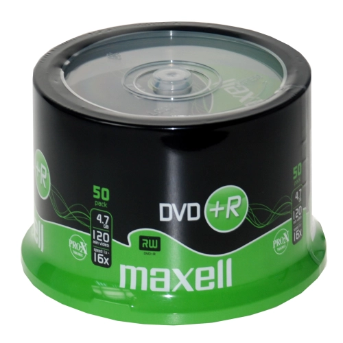 Maxell DVD+R 4,7 GB 16x – Confezione Spindle da 50 DVD