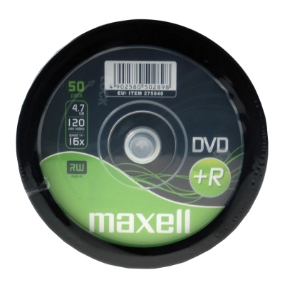 Maxell DVD+R 4,7 GB 16x – Dettaglio confezione Spindle da 50 DVD
