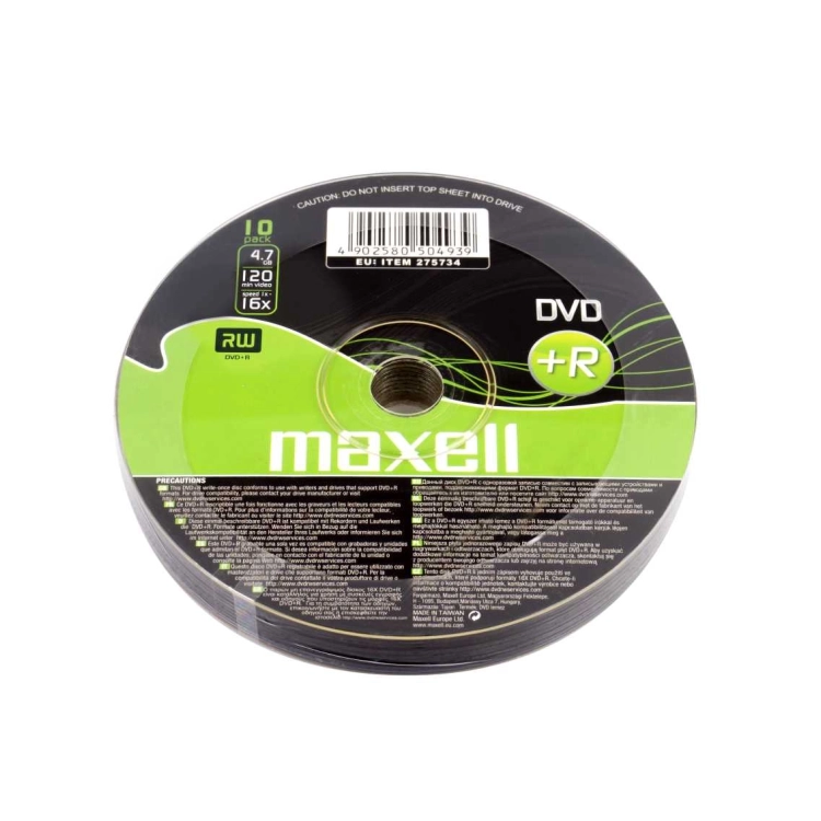 Maxell DVD+R 4,7 GB 16x – Confezione Shrink da 10 DVD