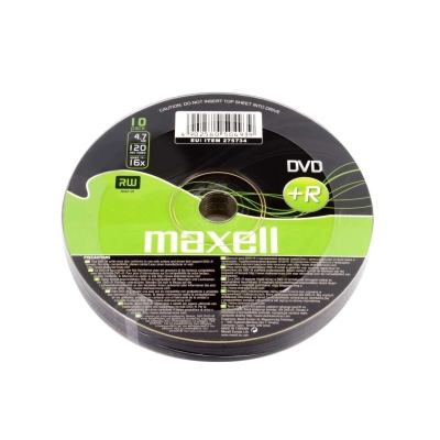 Maxell DVD+R 4,7 GB 16x – Confezione Shrink da 10 DVD