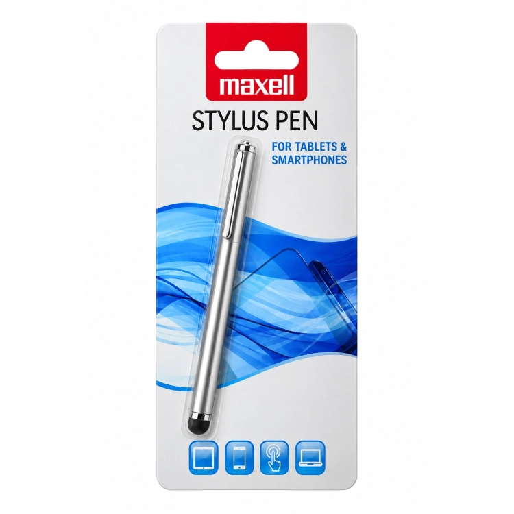 Maxell MB01 Slim Stylus Silver – Penna touch argento per tablet e smartphone