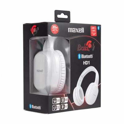 Maxell B13-HD1 Bass 13 – Cuffie Bluetooth bianche con confezione