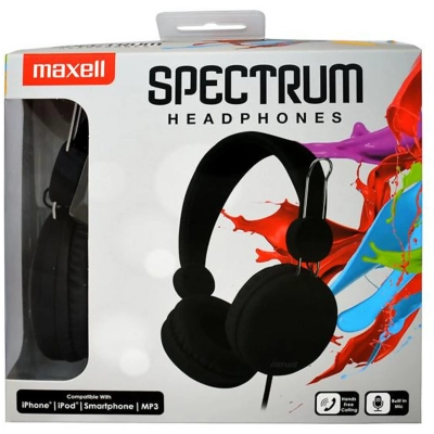 Maxell Spectrum – Cuffie cablate nere con confezione frontale